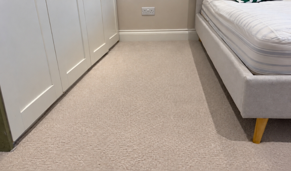 Bedroom carpet after professional cleaning