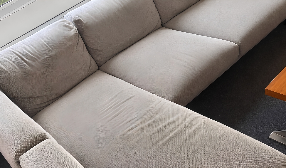 Fabric sofa after professional cleaning